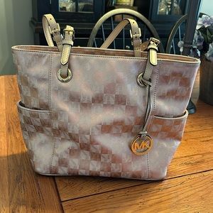 Michael Kors Charlotte Tote Shoulder Bag Rose Gold